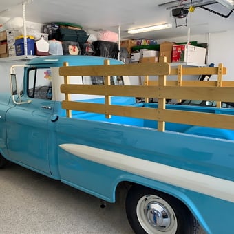 Classic Blue Chevy Truck and Garage Storage Shelves - Joe from San Luis Obispo, CA