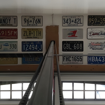 Garage Wall Display with Vintage License Plates - Randy from Spring Lake, NJ