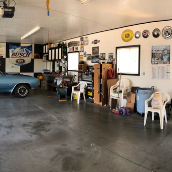 Classic Car Garage with Wall Decor and Workbench - Brad from Grant, NE