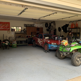 Racing Garage With Tool Storage and ATV - Tracy from Brandon, SD