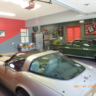 Classic Car Garage with Storage Cabinets and Decor - Lou from St. John, IN
