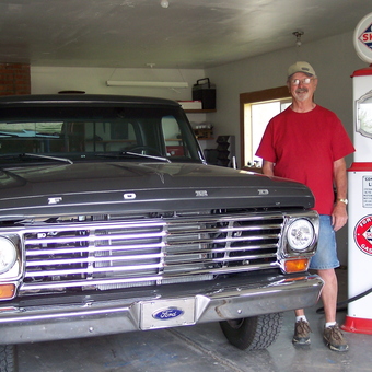 Classic Ford Truck and Skelly Gas Pump Display - Dale from Goodland, KS