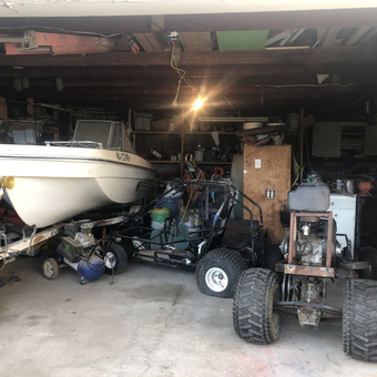 Boat, Go-Kart, and Tools in Organized Garage - Shorty from Stockton, KS