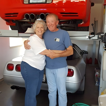 Garage Car Lift with Two Corvettes and Storage - Kay from Kansas City, MO