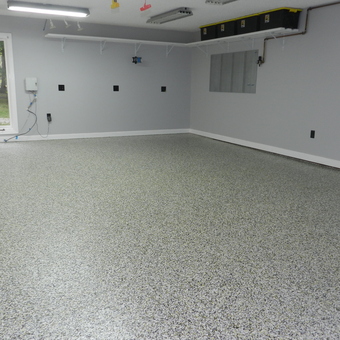 Epoxy Coated Garage Floor with Overhead Storage - Mark from Matthews, NC
