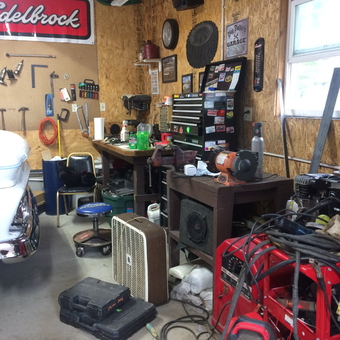 Organized garage workspace with tool chest and equipment - Jordan from Muskegon, MI