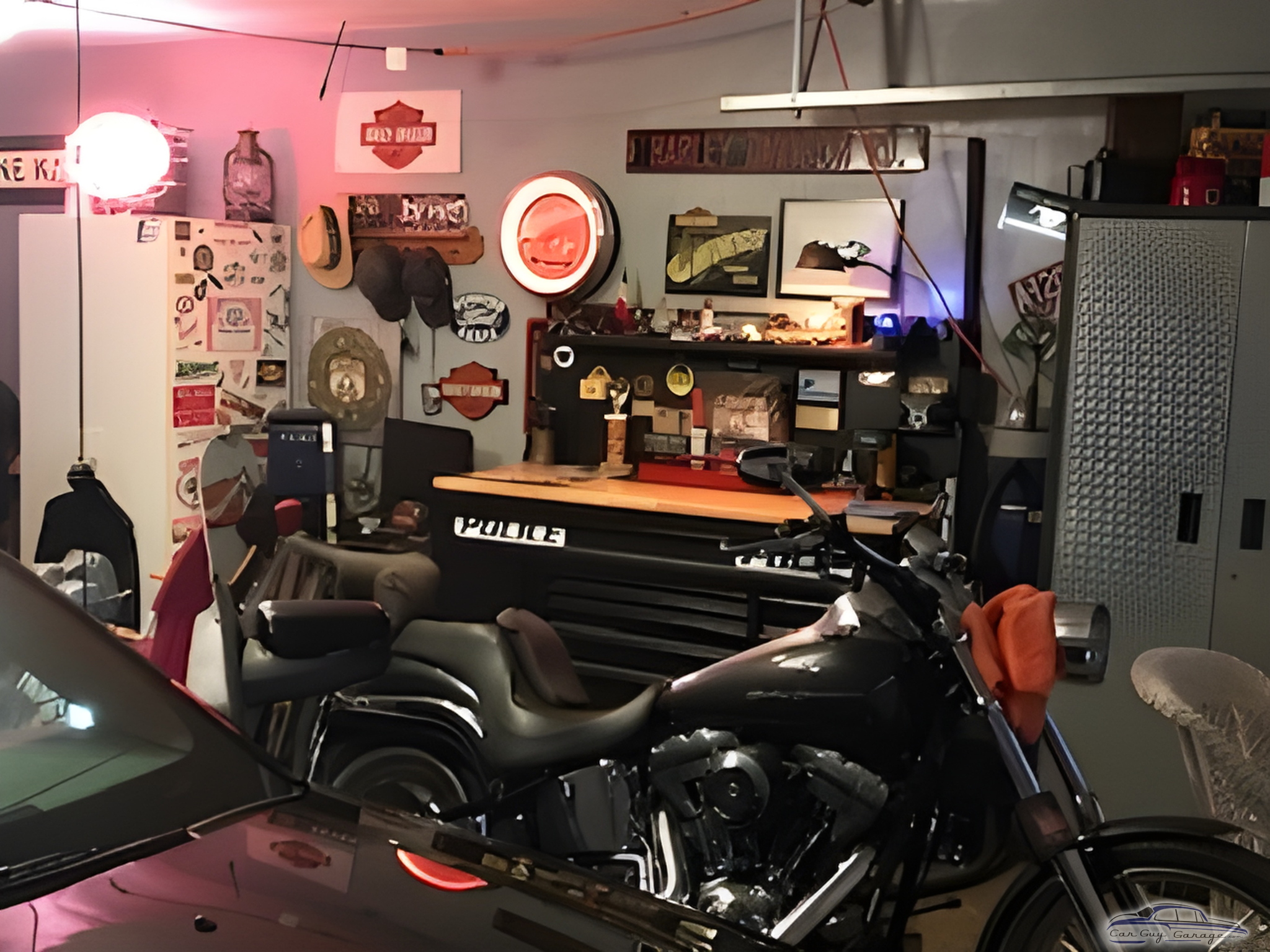 Motorcycle Garage with Tool Chest and Wall Signs - Kyle from Wickliffe, OH