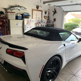 White Corvette Convertible and Garage Decor - Jess from Fort Wayne, IN