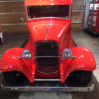 Classic Red Hot Rod and Vintage Gas Pumps - Bog from Bend, OR