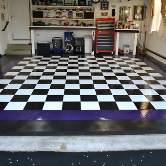 Checkerboard Garage Floor Tiles and Tool Chest - Bob from Westminster, MD