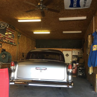Classic Chevy in Organized Wood Panel Garage - Terry from Huntington, IN