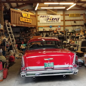 Classic Car Garage With Tools and Banners - Chad from Kelso, WA