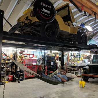 Garage Car Lift, Tool Storage, and Hammock Setup - Jim from Heber Springs, AR