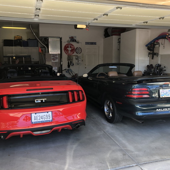 Organized Two Car Mustang Garage with Storage Cabinets - lobodog from Vancouver, WA