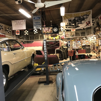 Classic Cars, Lift, and Neon Signs in Garage - Butch from Winona, OH