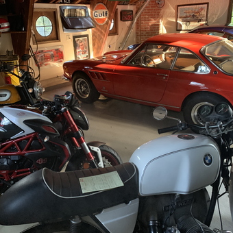 Classic Cars and Motorcycles in Vintage Garage - SimonDGB from Orinda, CA