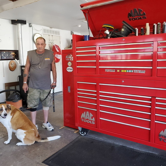 Large Red Mac Tools Toolbox in Organized Garage - Russ from Levittown, PA