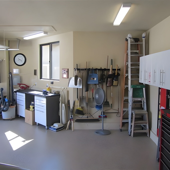 Organized Garage with Cabinets, Tool Storage, and Workbenches - Dave from Danville, CA