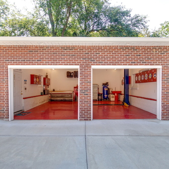 Organized two-car garage with red epoxy floor - Gary from Goodlettsville, TN