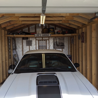 Mustang in Wood Garage with Signs and Decor - Joe from Swoope, VA