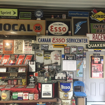 Vintage Gas Station Signs and Racing Decor - David from Great Barrington, MA