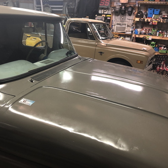 Classic Trucks and Organized Workbench in Garage - Stacia from Conestoga, PA