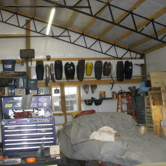 Organized garage with tool chests and wall-mounted parts - Jerry from Morganton, NC