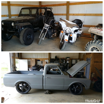 Garage with Jeep, Motorcycles, Classic Truck Project - Bransen from Spiro, OK