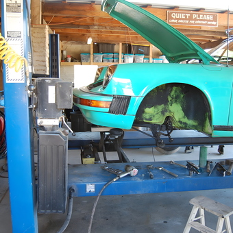 Classic Car on Hydraulic Lift with Tools - Fritz from Tucson, AZ