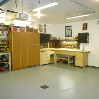 Organized Garage with Cabinets, Workbenches, and Tool Storage - Joe from Traverse City, MI