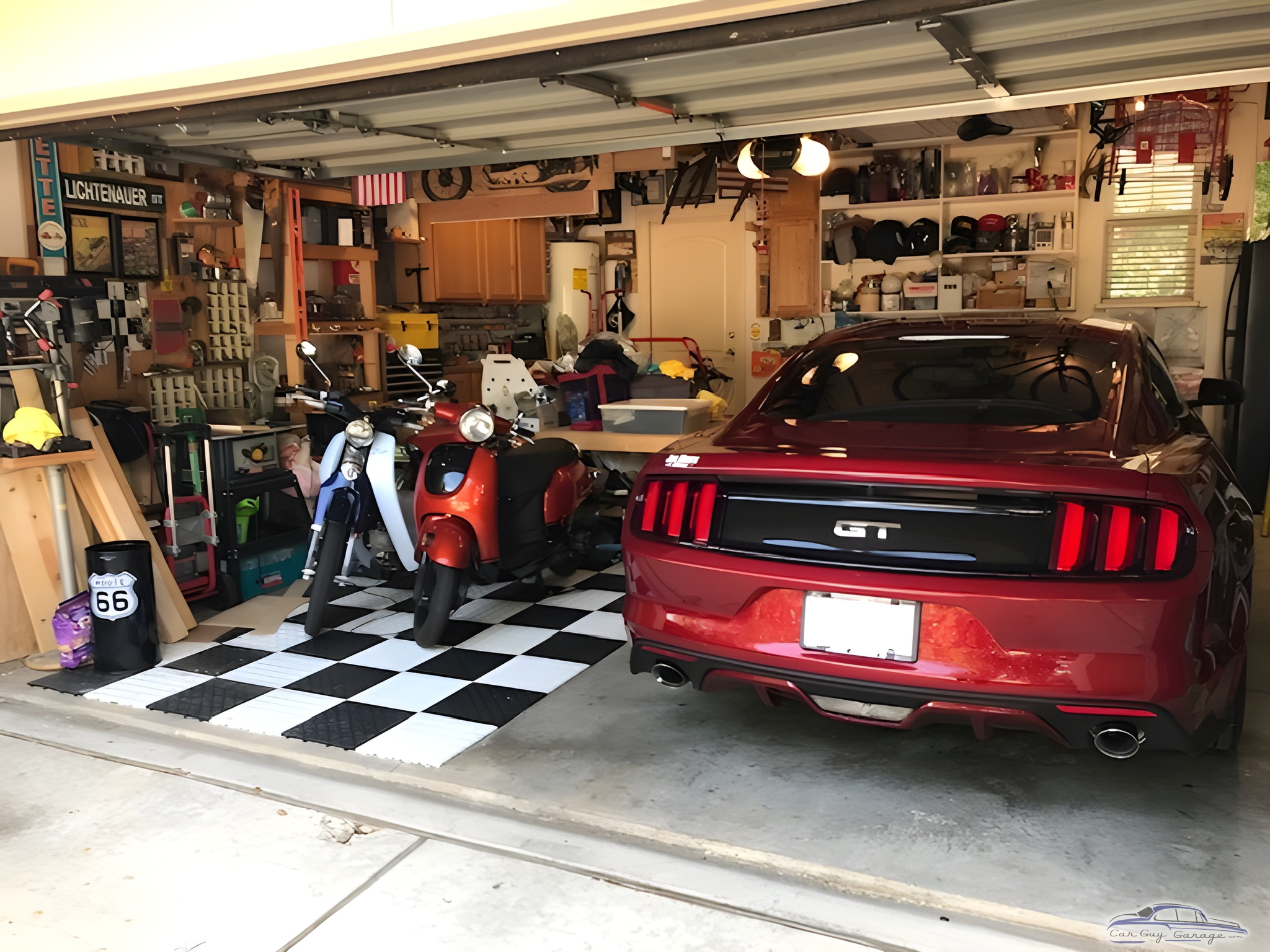 Organized Garage with Mustang, Motorcycles, and Decor - Mike from Houston, TX
