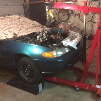Garage Engine Hoist and Car Ramps Setup - Police escort from Williamsport, PA