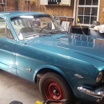Classic Blue Mustang in Organized Garage - Daniel from Evans, GA