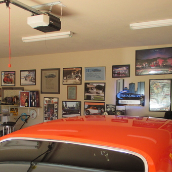 Classic Car Garage with Wall Art and Neon Sign - Tom from Happy Jack, AZ