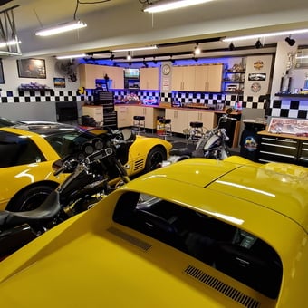 Custom Garage With Classic Cars Neon Signs and Tool Storage - Brian from PLAINFIELD, IL