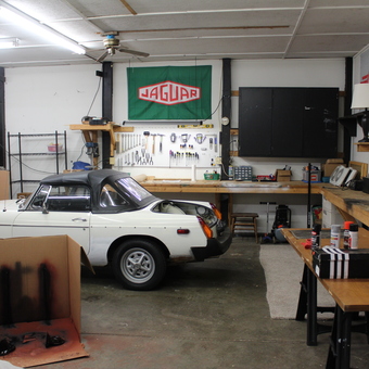 Classic Car Garage With Workbenches and Tool Storage - Nigel from Downs, IL