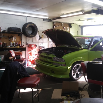 Custom Green Truck in Organized Garage Workspace - John from Lebanon, MO