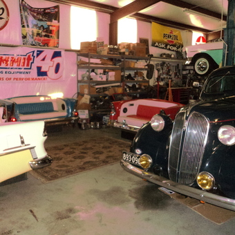 Classic Car Garage with Retro Decor and Auto Parts - Daniel from Austin, TX