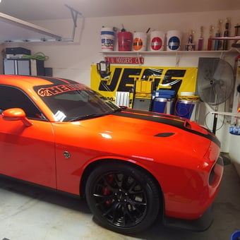 Organized Garage with Dodge Challenger and Wall Storage - Todd from Evansville, IN
