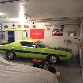 Classic Car Garage with Wall Signs and Decor - Troy from Minot, ND