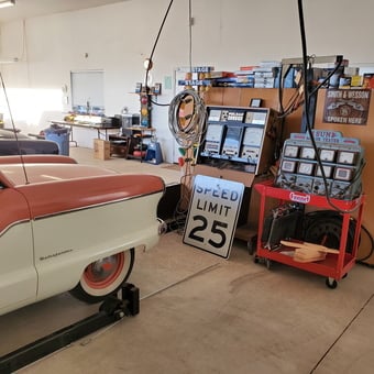 Classic Car Garage with Tester and Signs - Bob from Newcastle, CA