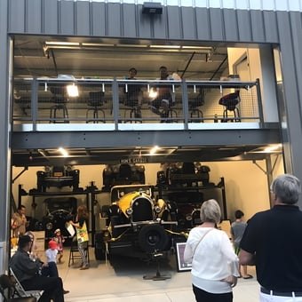 Classic car lifts and mezzanine seating in spacious garage - Ron from Birmingham, MI