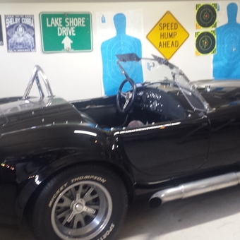 Classic black roadster, garage wall signs and decor - Warren from Georgetown, TX