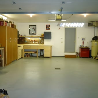 Organized Garage With Workbench, Cabinets, and Tool Storage - Joe from Traverse City, MI