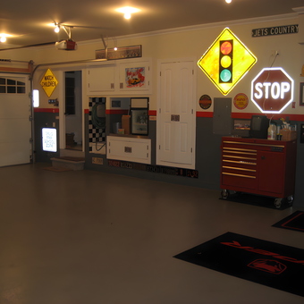 Garage with Neon Signs, Tool Chest, and Decor - Phil from Florham Park, NJ