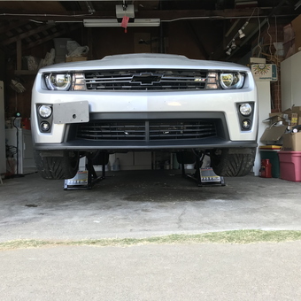 Camaro on Car Ramps in Organized Garage - Cebo from Sacramento, CA