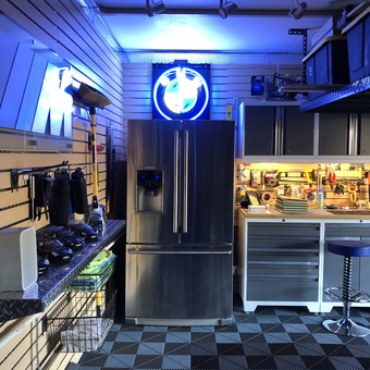 Organized Garage with Tool Cabinets and Neon Sign - Michael from Thousand Oaks, CA