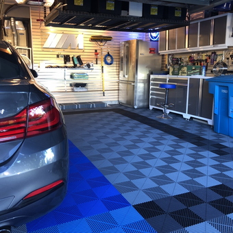 Modern garage with modular flooring and cabinets - Michael from Thousand Oaks, CA