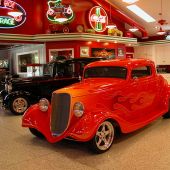 Classic Hot Rod Garage with Neon Signs and Retro Decor - Walt from Temecula, CA