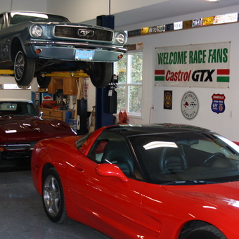 Classic Car Garage with Lift and Wall Decor - Terry from Albany, OR
